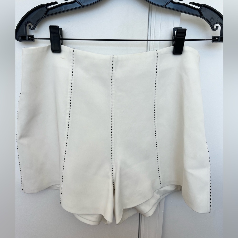 Black and white stitched Cinq a Sept shorts